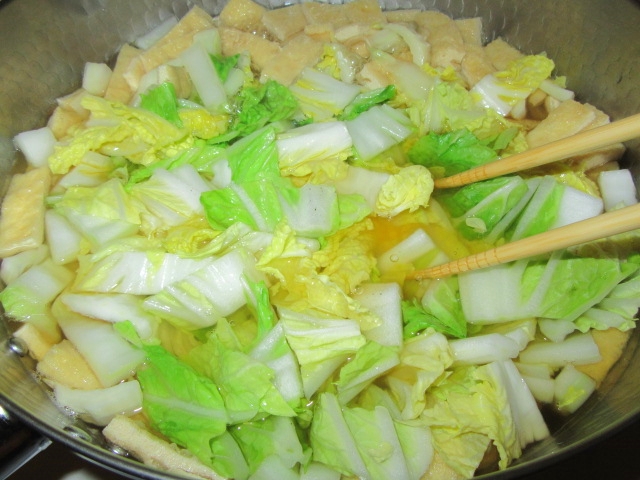 白菜と油揚げの煮物の作り方手順
